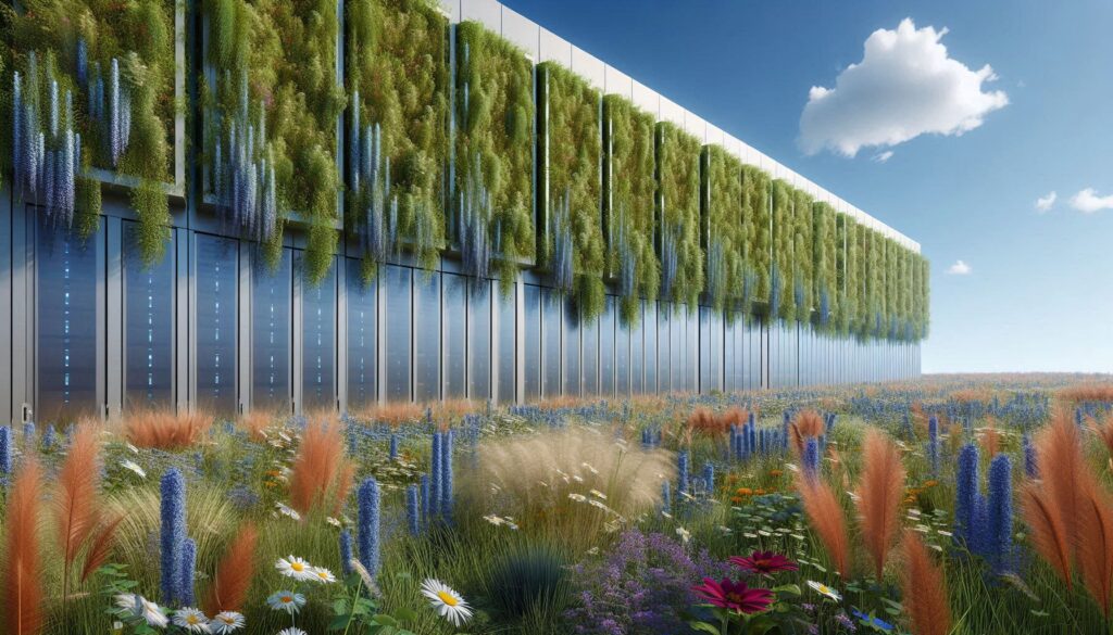 Living wall on a data centre AI generated image
